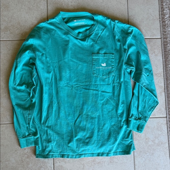 Southern Marsh Other - Southern Marsh Aqua/Green Long Sleeve Pocket Tee Expedition Series Size XL